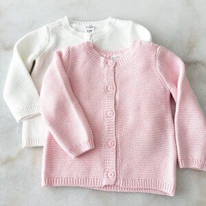 Simple Joy's by Carter 's Baby Girls Sweaters- Pink and White - Size 6 -9 M